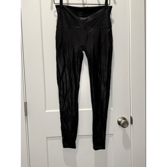 SPANX Pants - SPANX Shapewear Faux Leather Leggings Black Women’s Extra Large XL High Waisted